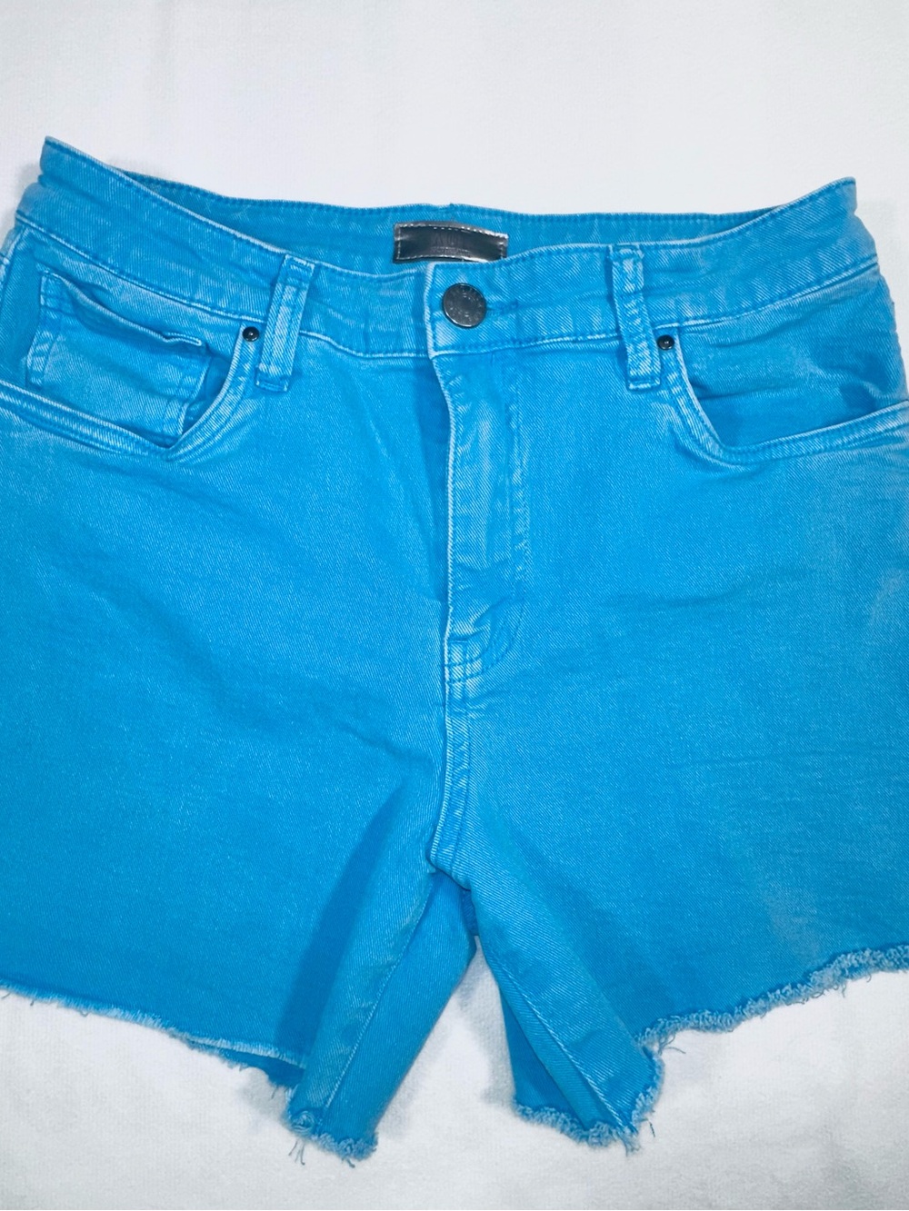 Kut from the Kloth Jane Bahama Blue High Rise Denim Cutoff Shorts
